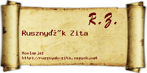 Rusznyák Zita névjegykártya